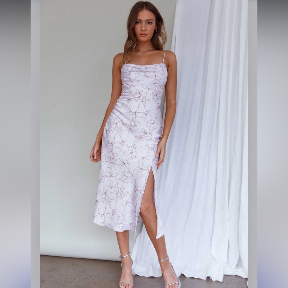 Purple midi dress